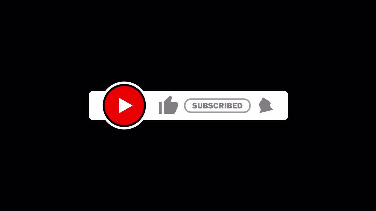 Pulsante animato unico di iscrizione, Mi piace e campanella di YouTube