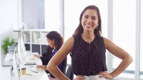 Una-Joven-Empresaria-Segura-De-Sí-Misma-Trabajando