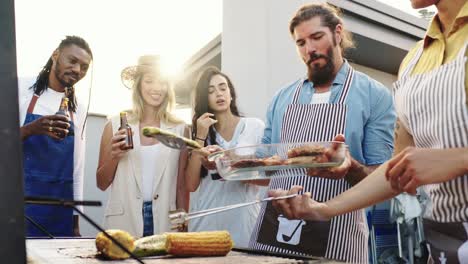 group of friends enjoying a barbecue