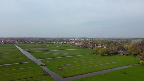 kadoelen dutch polders and fields in amsterdam north, netherlands