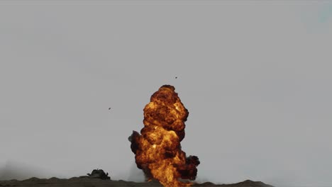 e13, cámara súper lenta grabada explosión de gas a una altura de 30 metros