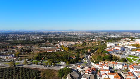 drone shot of palmela and out in the distance