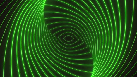 neon green spiral lines pattern on dark black space