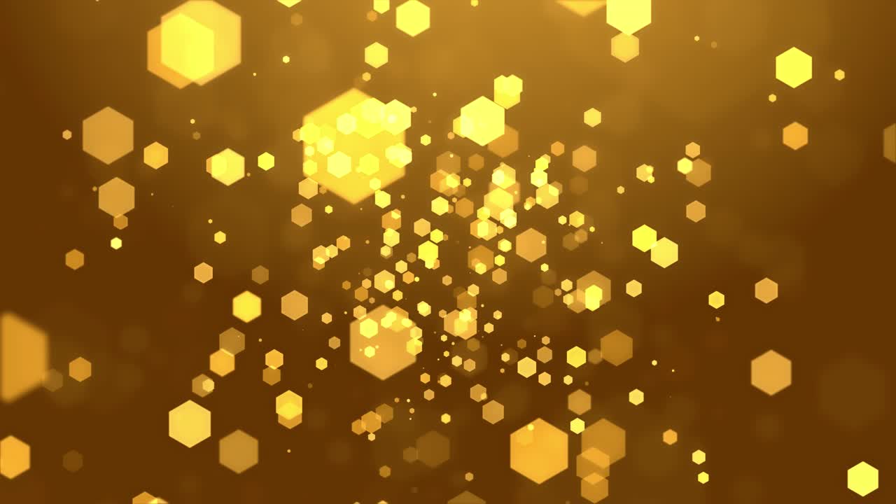 Gold Hexagon Particles Background