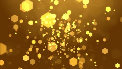 gold hexagon particles background