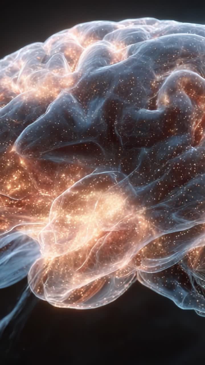 Uno sguardo affascinante sui misteri del cervello umano: esplorando le intricate e luminose connessioni dell'attività neurale in una straordinaria rappresentazione visiva.