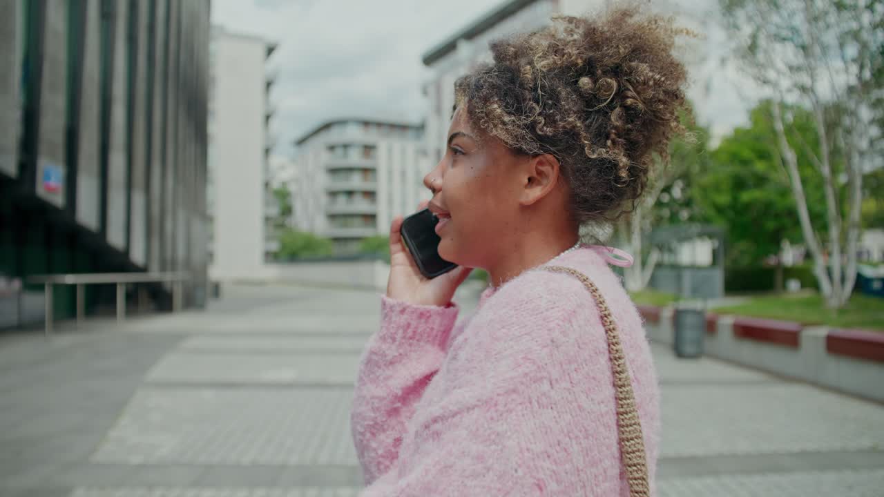 Woman on a Phone Call in the City