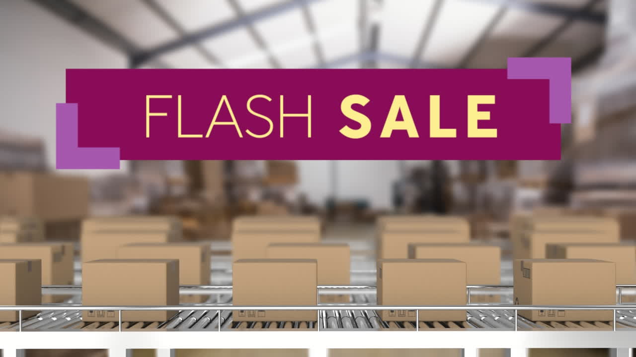 보라색 배너에 플래시 판매 그래픽