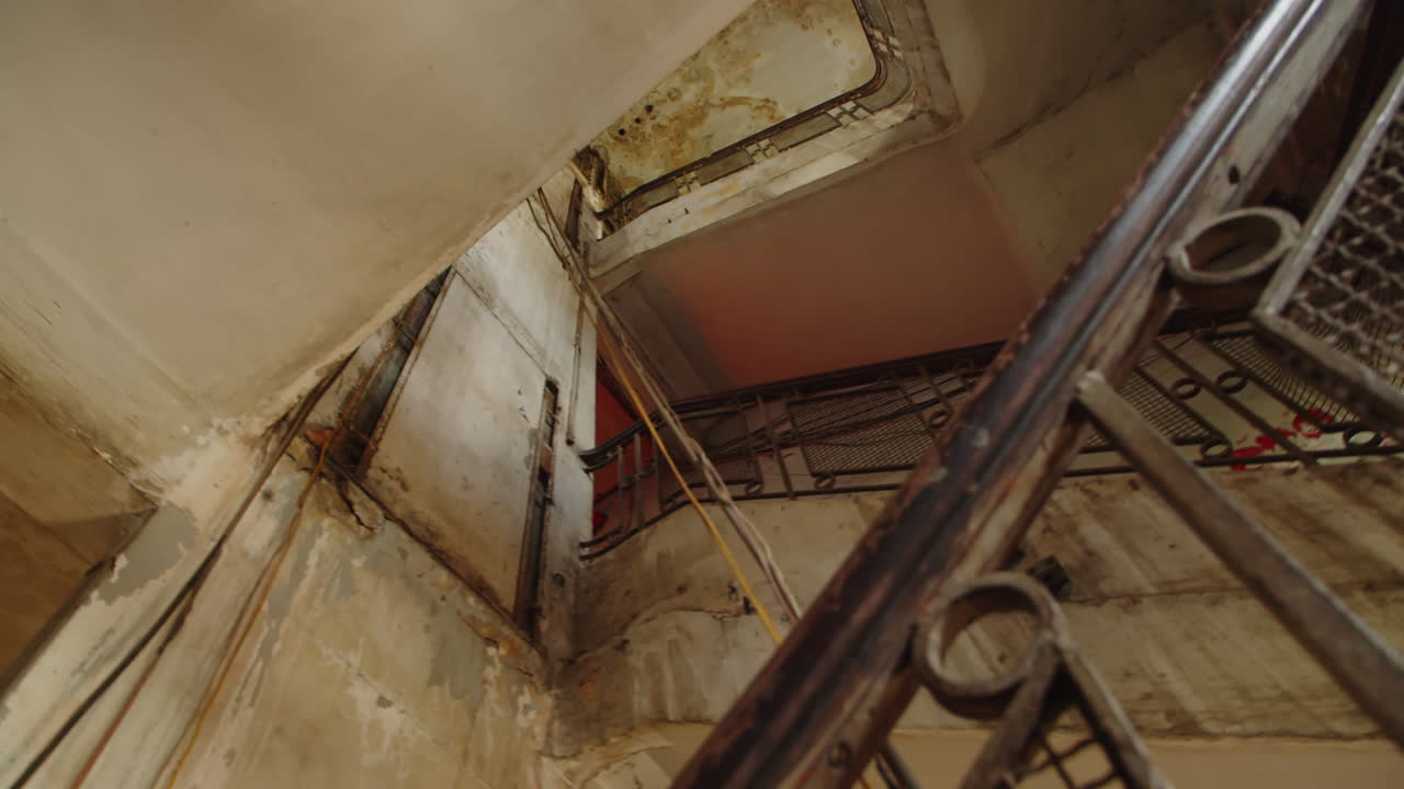 Old Staircase in Abandoned Building