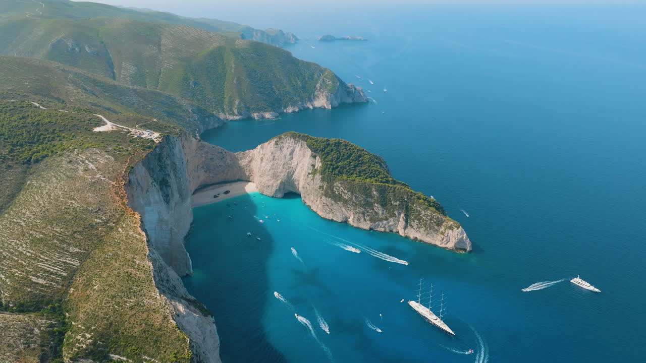 Navagio Beach, Zakynthos, Greece - Aerial View