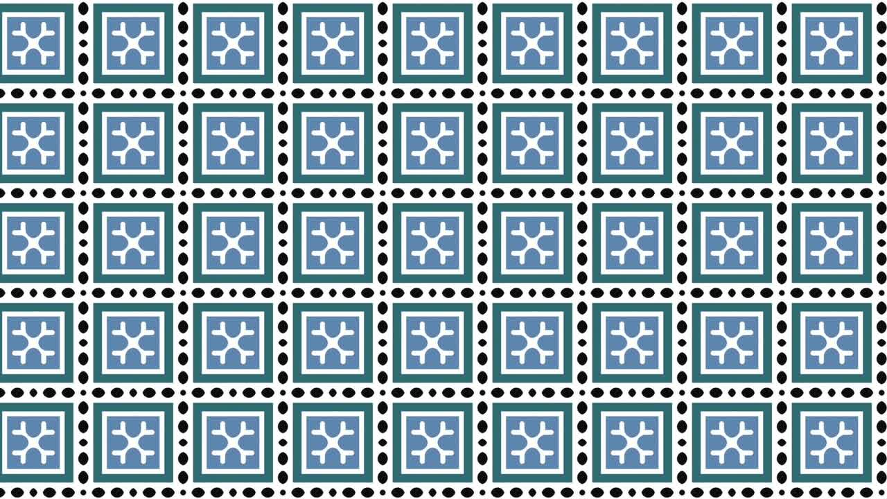 patrón geométrico antiguo con mosaicos dinámicos en una paleta de colores cálidos