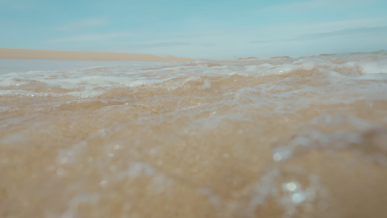 Ocean waves on a sandy beach