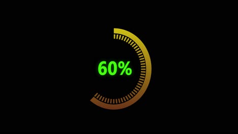 circular percentage progress bar on transparent background