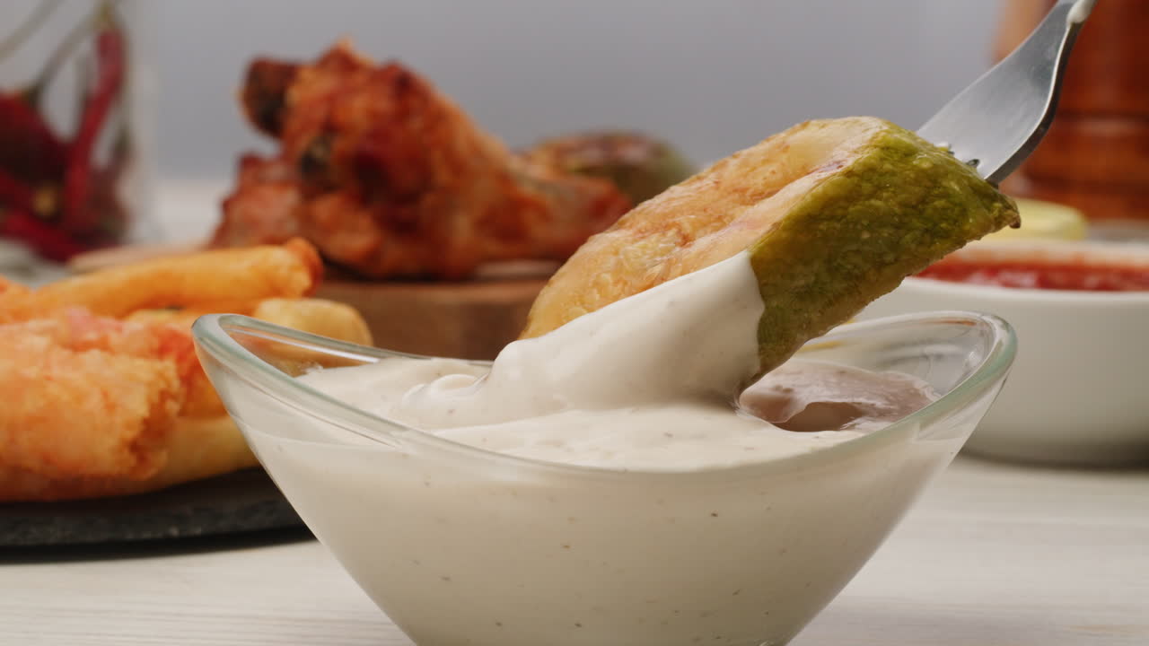 Fried Zucchini with Creamy Dip and Other Appetizers