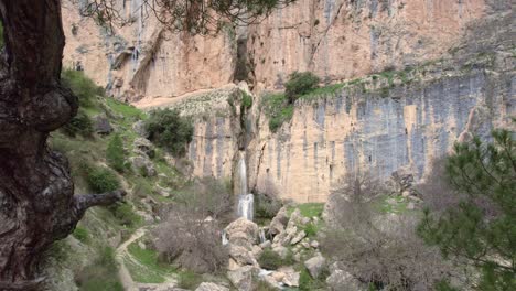 Panoramic-view-of-waterfall-and-Mediterranean-forest