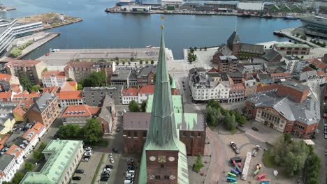 luftaufnahme der kathedrale von aarhus, dänemark