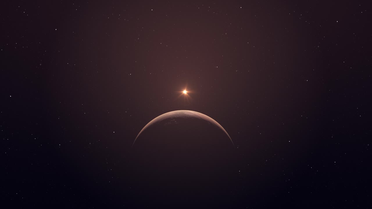 Sunrise Above Planet Mars - animation