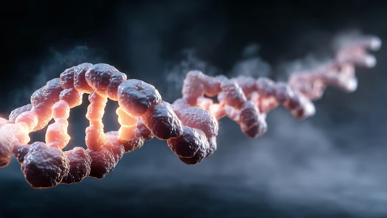 A Stunning Visualization of DNA Helix Structure Representing the Foundation of Life, Unraveling the Complexities of Genetic Information and Biological Functionality