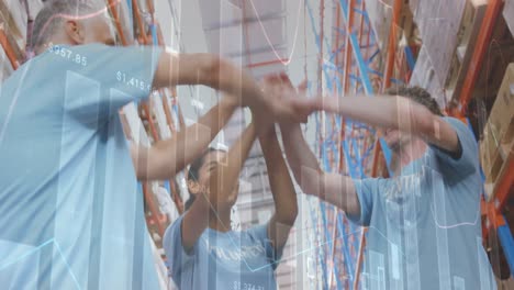 animación del procesamiento de datos sobre las personas que trabajan en el almacén