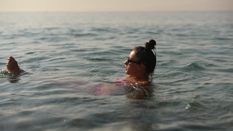 woman relaxing in the sea