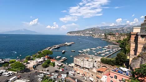 panoramic view of sorrento's port and sea