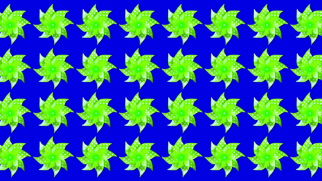 많은 녹색 캐서린 의 시리즈, 크로마 키에서 바람에 따라 움직이는 웨더, 파란 화면 배경, 재미와 교육 학교의 개념