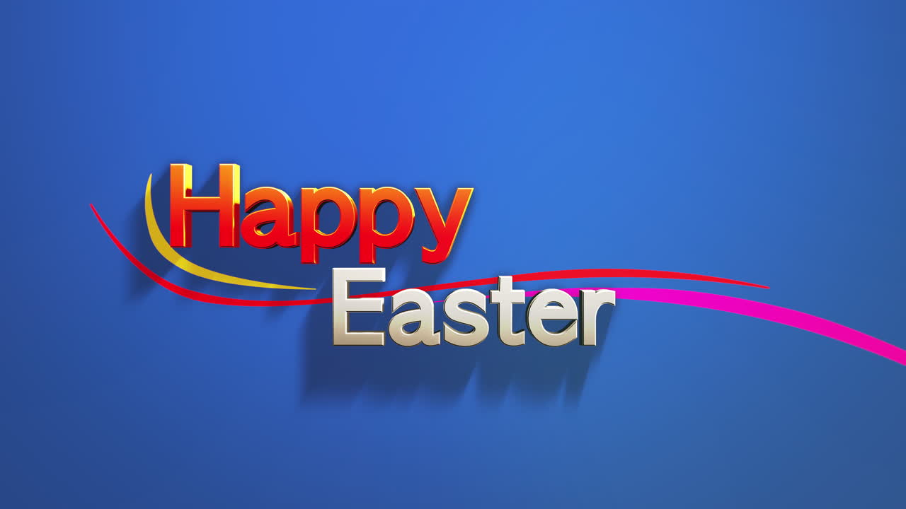 Allegro augurio di Pasqua su vivace sfondo blu