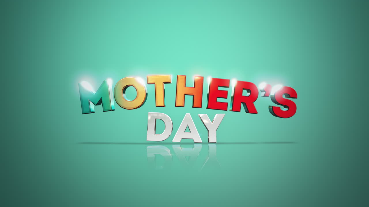 Celebrate Mothers Day with a glowing 3d font on blue background