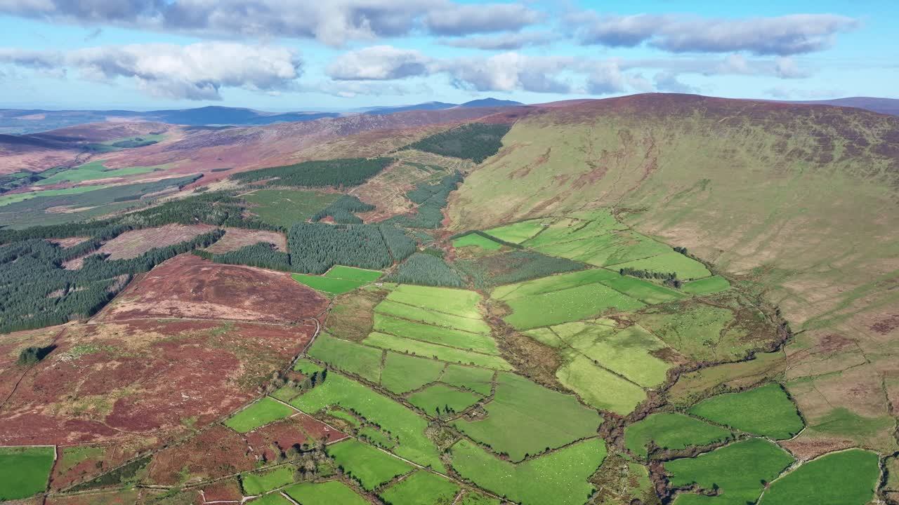 epic Ireland farmlands under the hills Comeragh Mountains Waterford winter morning