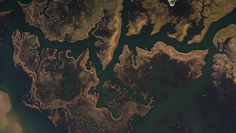 aerial view of dalyan delta ,4k. top view