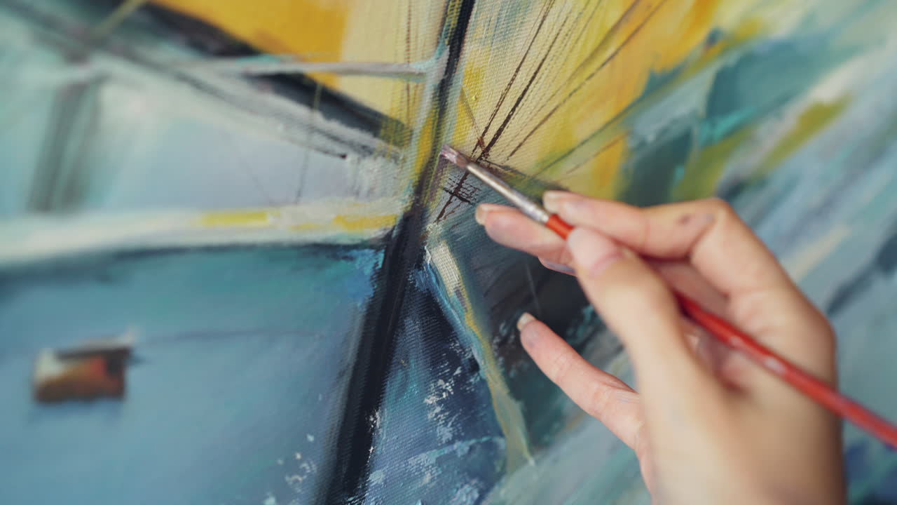 Artist Painting in Progress