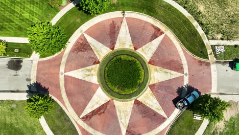 rising up from a low angle top down shot