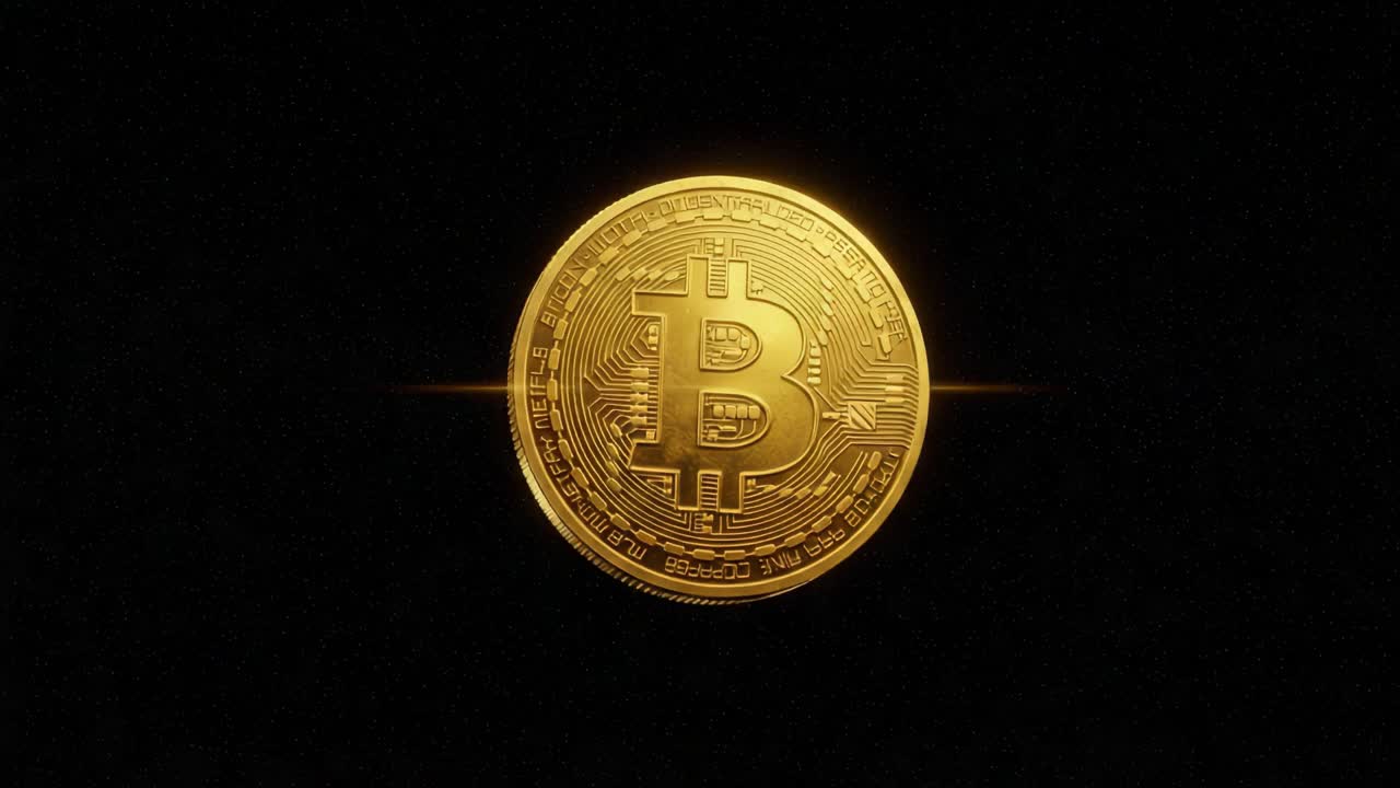 Dazzling Bitcoin Symbol Illuminates Digital Currency Revolution, Showcasing Innovations in Blockchain Technology and Financial Freedom through Cryptocurrency