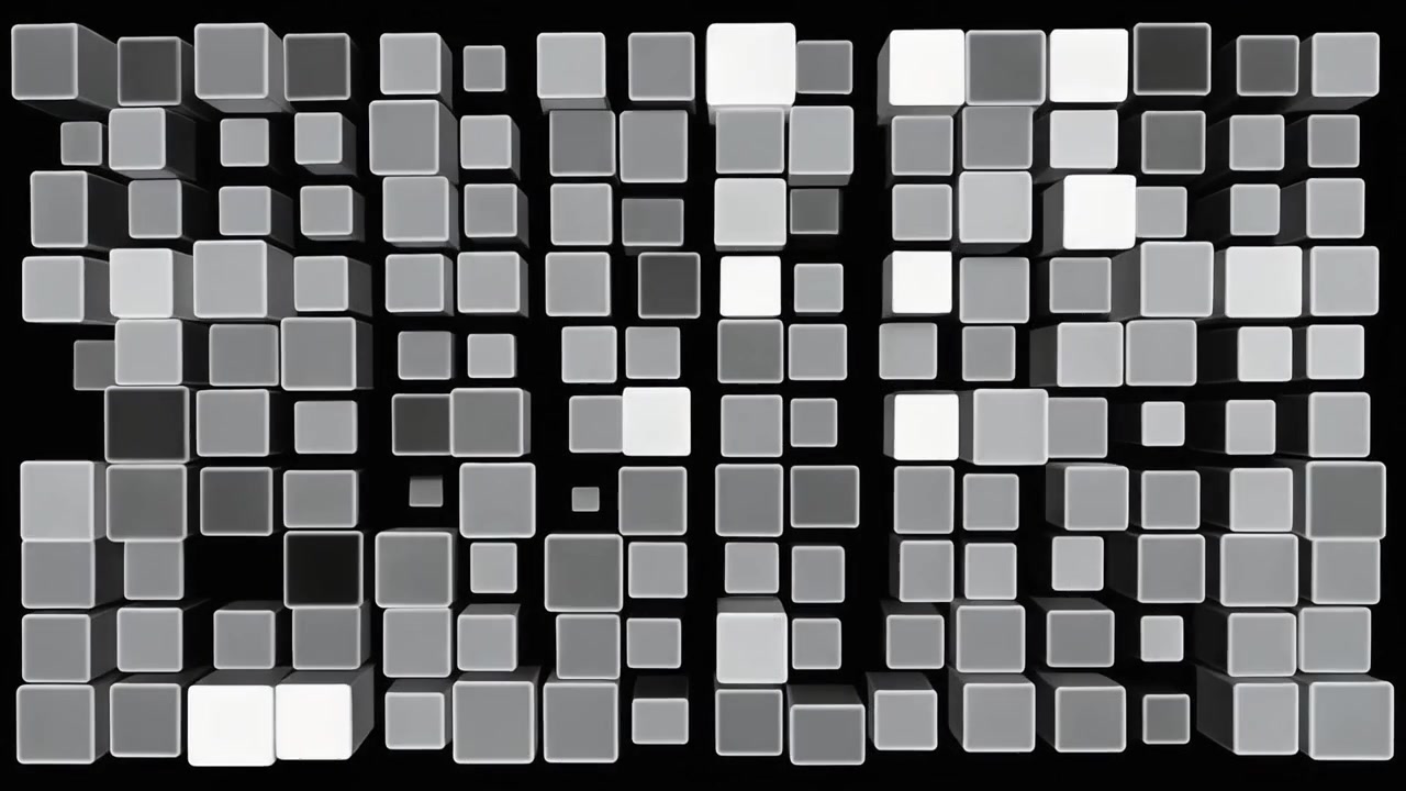 Abstract Animation of Pulsing Grey and White Geometric Squares