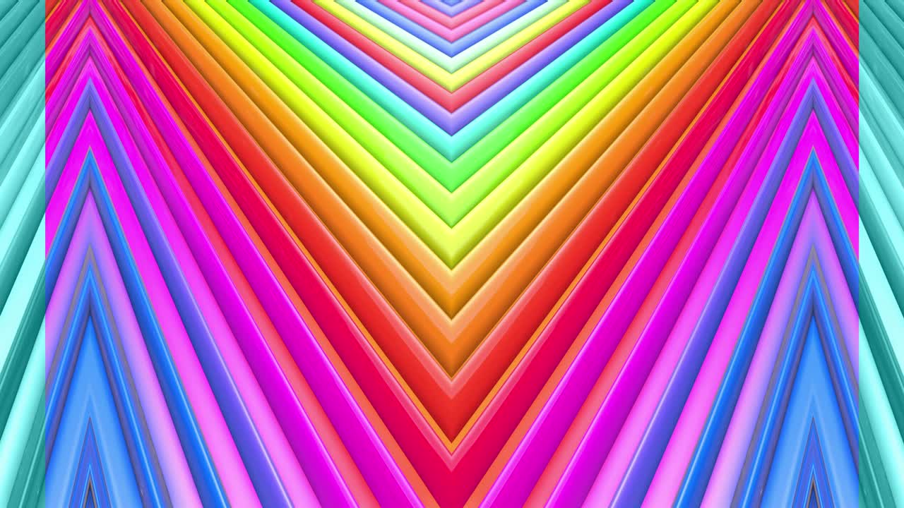 abstracto 3d sin costuras fondo brillante en 4k con cintas de arco iris. rayas multicolores arcoirís moverse cíclicamente en geometría simple estilo creativo de dibujos animados. animación suave en bucle. 27