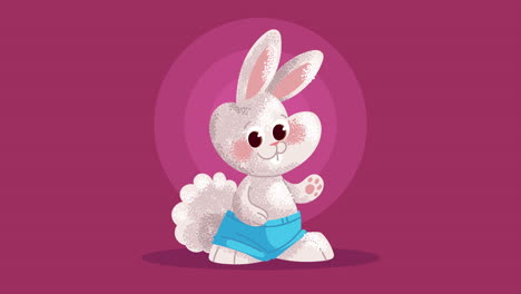 animado de personajes cómicos de conejos lindos