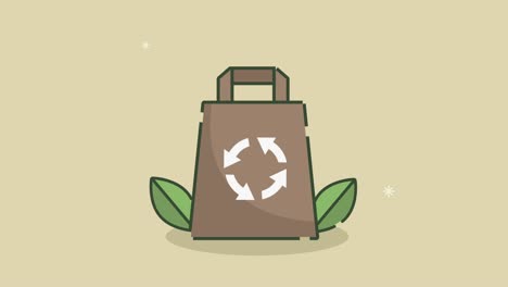 eco friendly animation with recycle bag