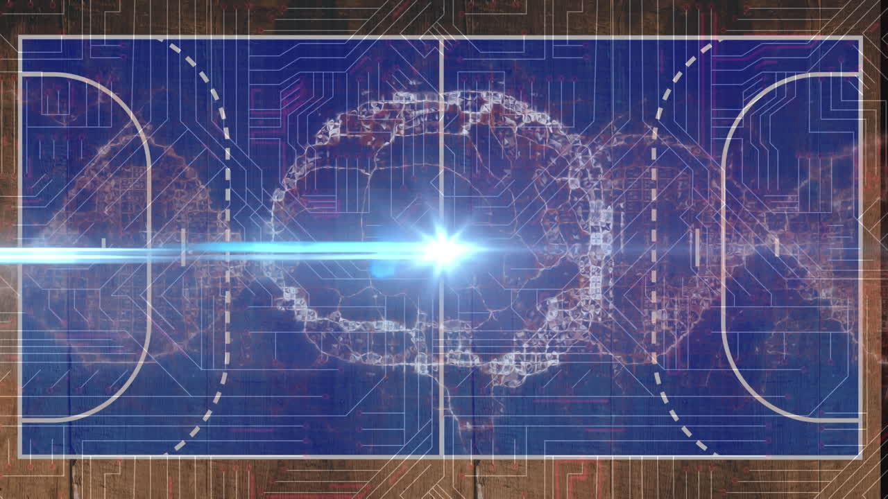 Animation of network of connections and globe in digital space