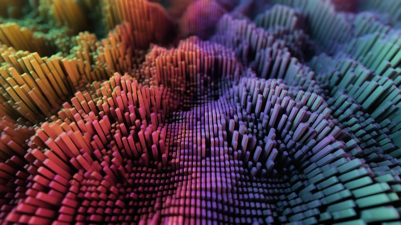 Fundo de Movimento 3D Abstrato com Pilares Coloridos em Movimento