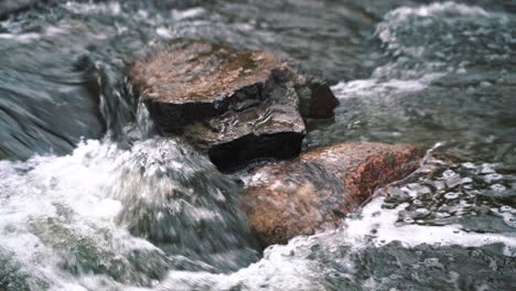 waterfall running on the rocks