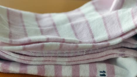 stacked striped pink and white socks