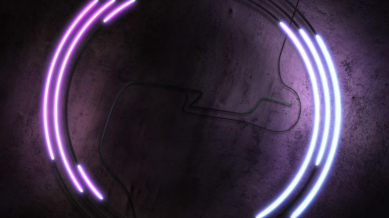Neon purple lights on wall