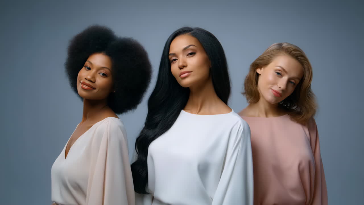 Portrait de trois femmes diverses aux expressions confiantes