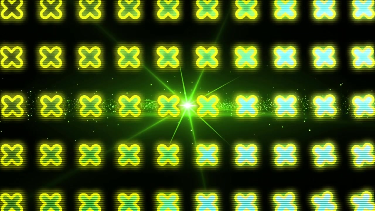 Animazione di forme e macchie su sfondo nero.