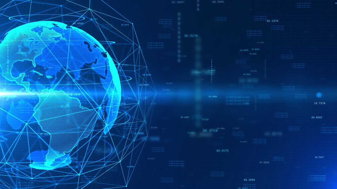 4K Cyber Technology Earth Globe Rotation Loop Animation Backgroud.