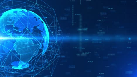 4k cyber technology earth globe rotation loop animation backgroud.
