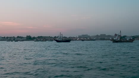 katara eleventh traditional dhow festival in doha qatar sunset shot