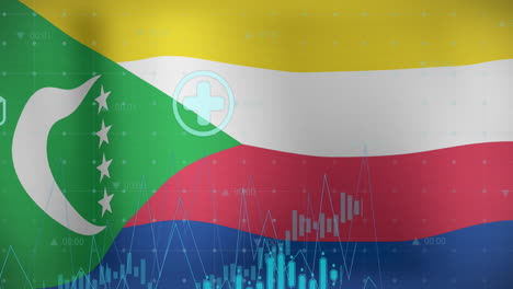 Animación-Del-Procesamiento-De-Datos-Sobre-La-Bandera-De-Comoras