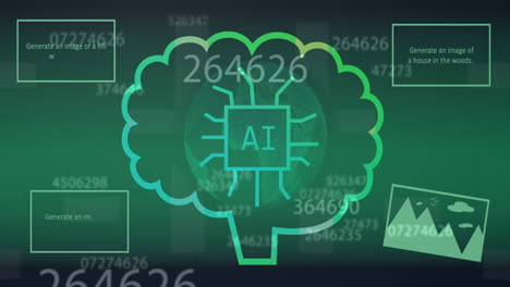 animación de un texto e icono y procesamiento de datos
