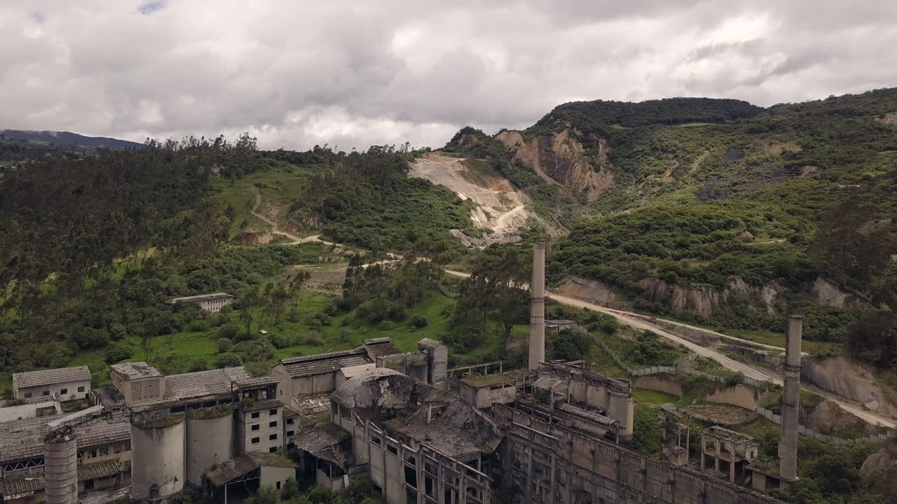 Low and slow drone flight back over the abandoned cement factory near La Calera, Colombia.